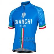 2017 Fietskleding Bianchi Blauw Korte Mouwen en Koersbroek