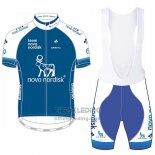 2017 Fietskleding Novo Nordisk Blauw Korte Mouwen en Koersbroek