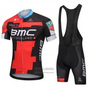 2018 Fietskleding BMC Rood Zwart Korte Mouwen en Koersbroek