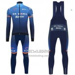 2019 Fietskleding Casteli DE Roze Blauw Lange Mouwen en Koersbroek