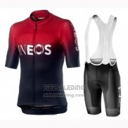 2019 Fietskleding Castelli INEOS Zwart Rood Korte Mouwen en Koersbroek