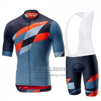 2019 Fietskleding Castelli Tabula Rasa Blauw Oranje Korte Mouwen en Koersbroek