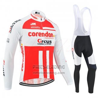 2019 Fietskleding Corendon Circus Wit Rood Lange Mouwen en Koersbroek