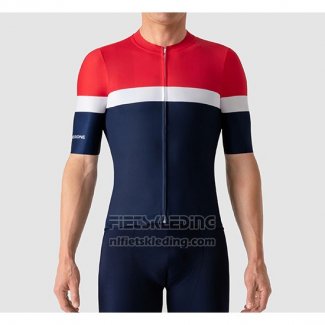 2019 Fietskleding La Passione Rood Wit Blauw Korte Mouwen en Koersbroek