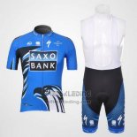 2012 Fietskleding Saxo Bank Blauw Korte Mouwen en Koersbroek