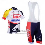 2013 Fietskleding Lotto Belisol Violet en Wit Korte Mouwen en Koersbroek