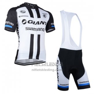 2014 Fietskleding Giant Shimano Zwart en Wit Korte Mouwen en Koersbroek