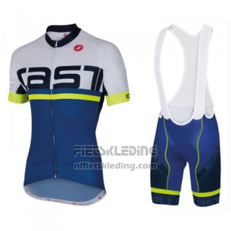 2016 Fietskleding Castelli Blauw Wit Korte Mouwen en Koersbroek