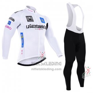 2016 Fietskleding Giro d'Italia Wit en Blauw Lange Mouwen en Koersbroek