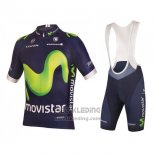 2016 Fietskleding Movistar Groen en Blauw Korte Mouwen en Koersbroek