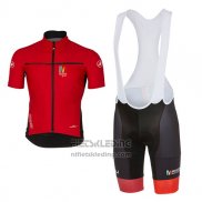 2017 Fietskleding Castelli Maratone Rood en Zwart Korte Mouwen en Koersbroek