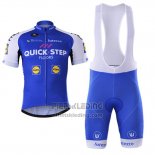 2017 Fietskleding Quick Step Floor Blauw Korte Mouwen en Koersbroek