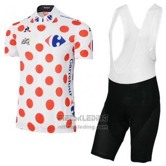 2017 Fietskleding Tour de France Wit en Rood Korte Mouwen en Koersbroek