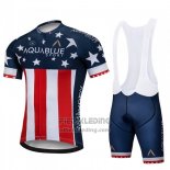 2018 Fietskleding Aqua Blauwe Sport Kampioen USA Korte Mouwen en Koersbroek