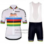 2018 Fietskleding UCI Wereldkampioen Leader Boels Dolmans Wit Korte Mouwen en Koersbroek