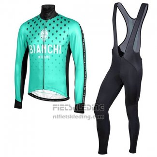 2019 Fietskleding Bianchi Milano FT Blauw Zwart Lange Mouwen en Koersbroek