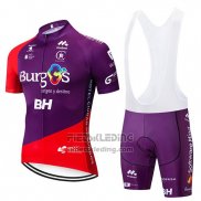 2019 Fietskleding Burgos BH Violet Rood Korte Mouwen en Koersbroek