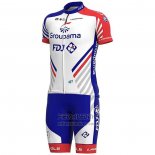 2020 Fietskleding Groupama-FDJ Rood Blauw Korte Mouwen en Koersbroek