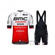 2021 Fietskleding BMC Wit Rood Korte Mouwen en Koersbroek