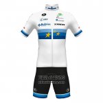 2022 Fietskleding European Champion Trek Wit Rood Korte Mouwen en Koersbroek