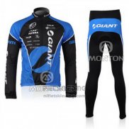 2010 Fietskleding Giant Zwart en Blauw Lange Mouwen en Koersbroek