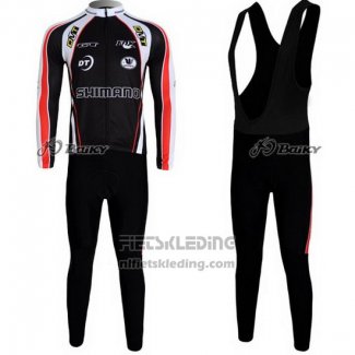 2010 Fietskleding Shimano Rood en Zwart Lange Mouwen en Koersbroek