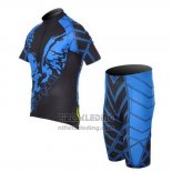 2014 Fietskleding Fox Cyclingbox Zwart en Blauw Korte Mouwen en Koersbroek