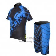 2014 Fietskleding Fox Cyclingbox Zwart en Blauw Korte Mouwen en Koersbroek