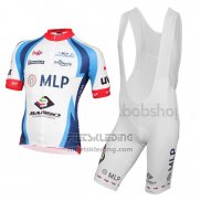 2015 Fietskleding MLP Team Bergstrasse Wit en Blauw Korte Mouwen en Koersbroek