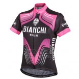 2016 Fietskleding Bianchi Zwart en Fuchsia Korte Mouwen en Koersbroek