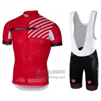 2017 Fietskleding Castelli Free AR Rood Korte Mouwen en Koersbroek