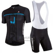 2017 Fietskleding Nalini Speed Zwart en Blauw Korte Mouwen en Koersbroek