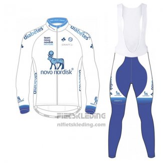 2017 Fietskleding Novo Nordisk Wit Lange Mouwen en Koersbroek