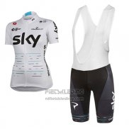 2017 Fietskleding Vrouw Sky Wit Korte Mouwen en Koersbroek