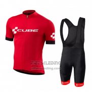 2018 Fietskleding Cube Rood Korte Mouwen en Koersbroek