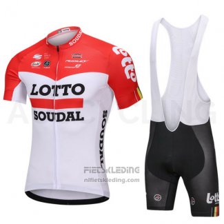 2018 Fietskleding Lotto Soudal Wit en Rood Korte Mouwen en Koersbroek