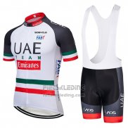 2019 Fietskleding UCI Wereldkampioen Uae Wit Zwart Rood Korte Mouwen en Koersbroek