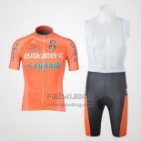 2011 Fietskleding Euskalte Oranje Korte Mouwen en Koersbroek