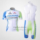 2011 Fietskleding Liquigas Cannondale Wit en Groen Korte Mouwen en Koersbroek