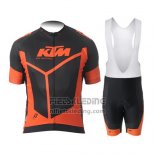 2015 Fietskleding Ktm Oranje en Zwart Korte Mouwen en Koersbroek