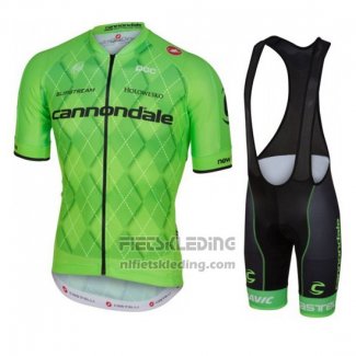 2016 Fietskleding Cannondale Zwart en Groen Korte Mouwen en Koersbroek