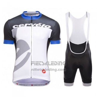 2016 Fietskleding Castelli Cervelo en Wit en Blauw Korte Mouwen en Koersbroek