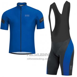 2017 Fietskleding Gore Bike Wear Power Blauw Korte Mouwen en Koersbroek