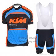 2018 Fietskleding Ktm Blauw Oranje Korte Mouwen en Koersbroek