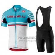 2019 Fietskleding Castelli Free AR 4.1 Azuur Wit Korte Mouwen en Koersbroek