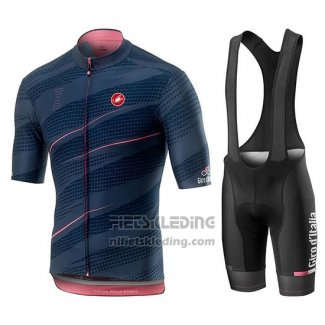 2019 Fietskleding Giro d'Italia Donker Blauw Korte Mouwen en Koersbroek