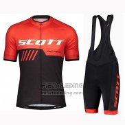 2019 Fietskleding Scott Zwart Rood Korte Mouwen en Koersbroek