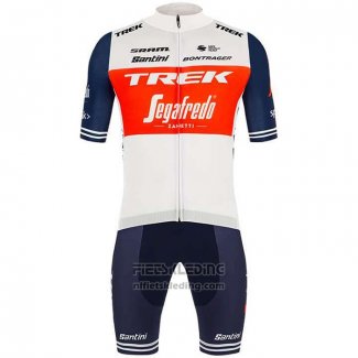 2020 Fietskleding Trek Segafredo Wit Diep Blauw Korte Mouwen en Koersbroek