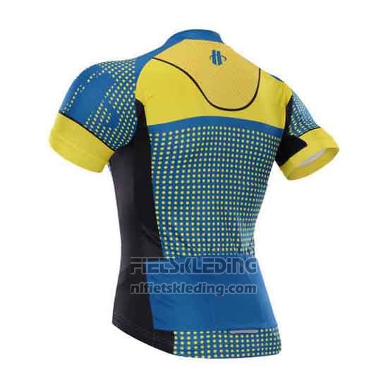 2015 Fietskleding Hincapie Blauw en Geel Korte Mouwen en Koersbroek