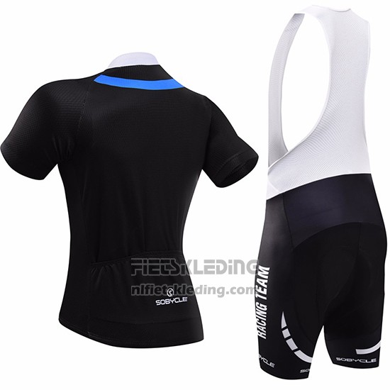 2017 Fietskleding Sobycle Zwart en Blauw Korte Mouwen en Koersbroek